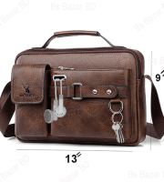 Men's Pu Leather Shoulder Bag (Chocolate color)