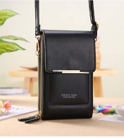 Women Bags Soft Leather Wallets Touch Screen ( black color )