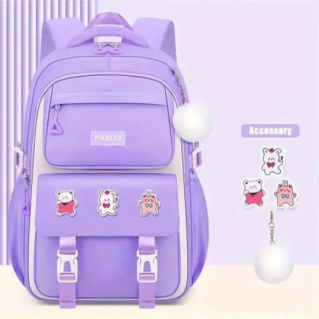 Kids Backpack Children School Bags Waterproof Primary Schoolbag Book Bag (purple)