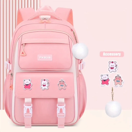 Kids Backpack Children School Bags for Girls Orthopedic Waterproof Primary Schoolbag Book Bag (pink)