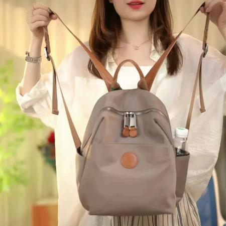 2025 New Hot Women's Backpacks Designer High Quality Soft Nylon Simple Fashion Bag(Grey)